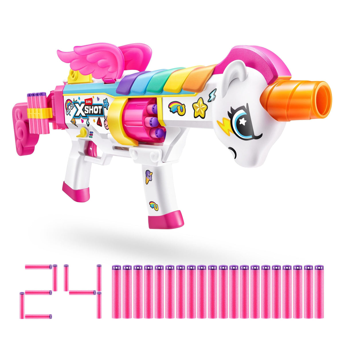 Zuru X-Shot Big Rizz Blastercorn Foam Dart Toy Blaster with 24 Darts