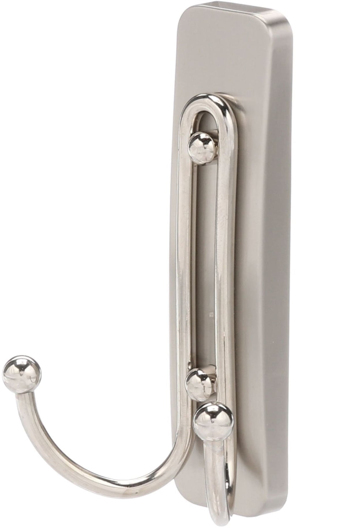 3M Command Large Bathroom Double Hook, Satin Nickel