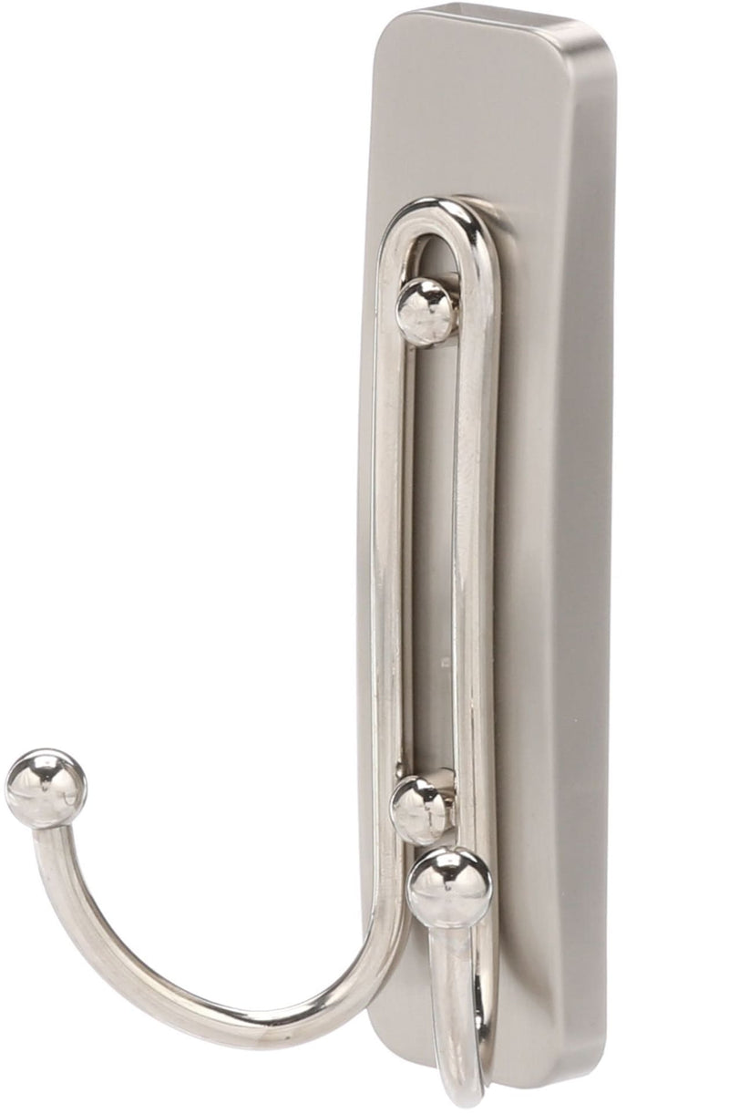 3M Command Large Bathroom Double Hook, Satin Nickel
