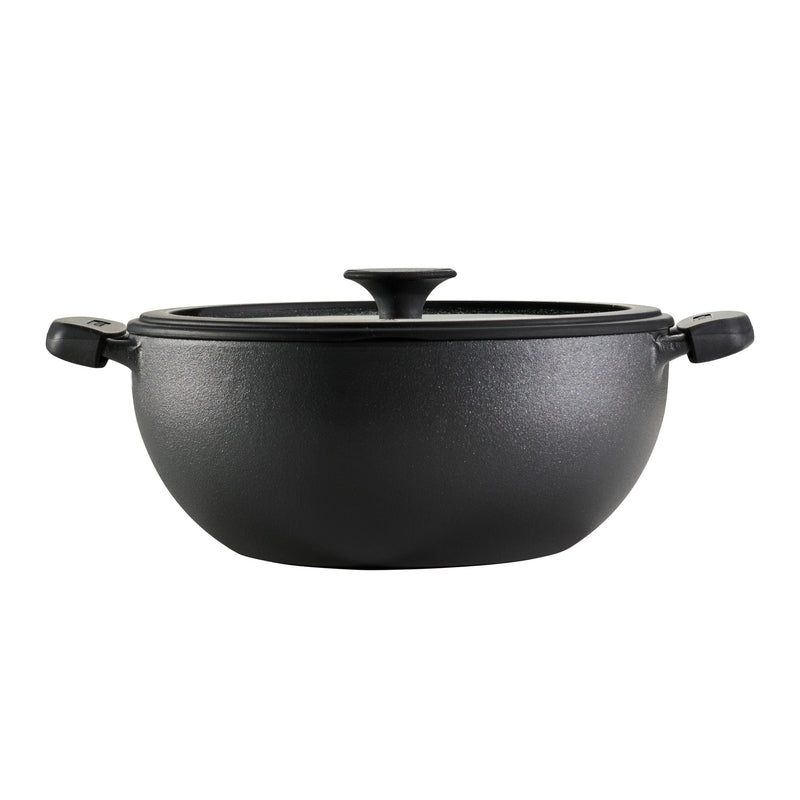 4.8 Qt Utsava Pre-Seasoned Cast Iron Kadai with Lid