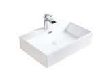 A&E Bath Raylee Ceramic Vessel Bathroom Sink/Basin with Overflow, Glossy White