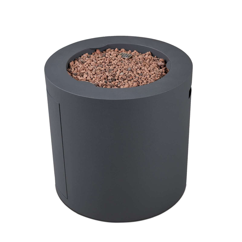 Aegean Steel Propane Fire Pit Hidden Tank in Slate, 24-in