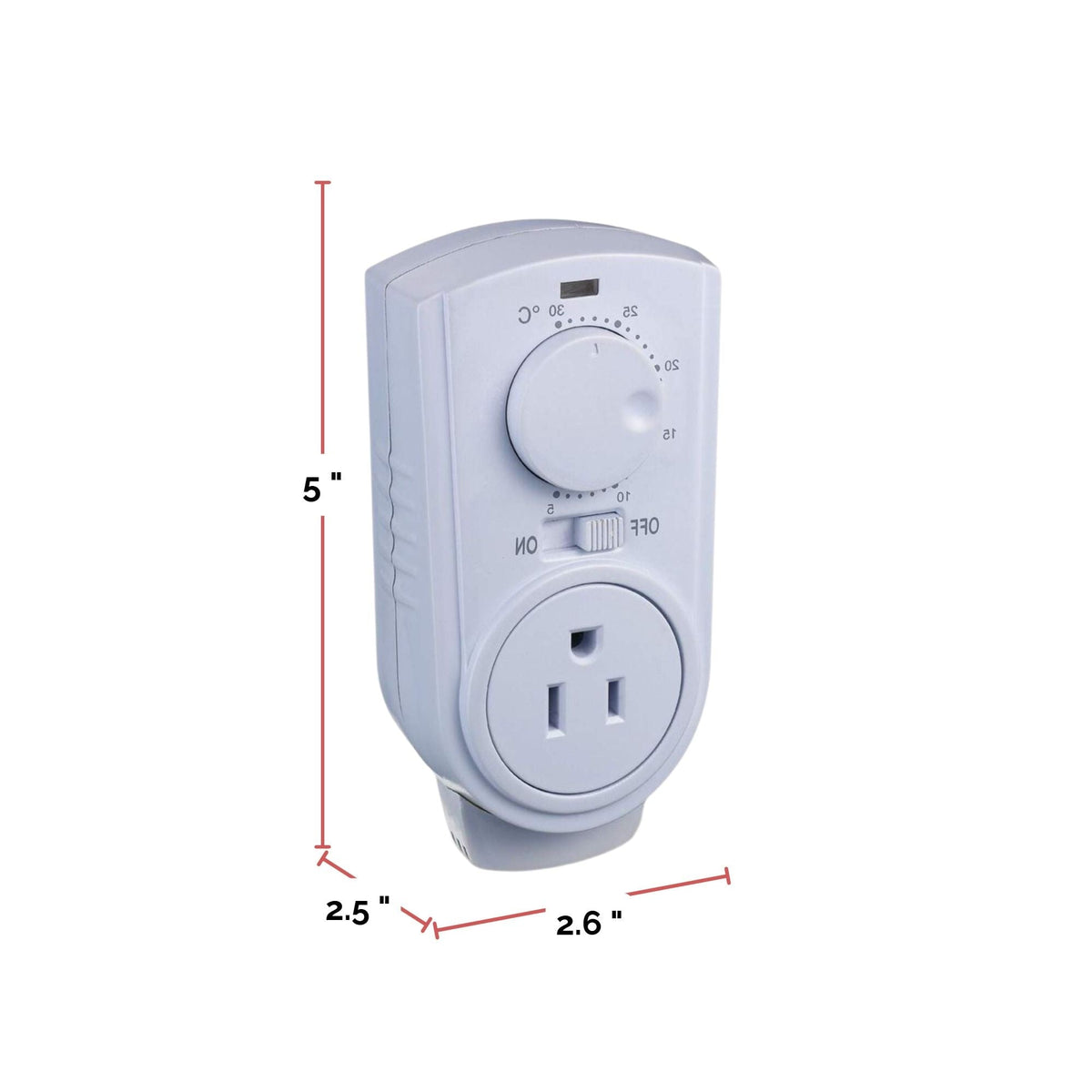 Amaze Heater Plug-in Thermostat for Portable Space Heater & AC, White