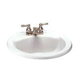 American Standard Cadet Round 4-in Center Drop-In Bathroom Sink/Basin with Overflow, White, 19-in