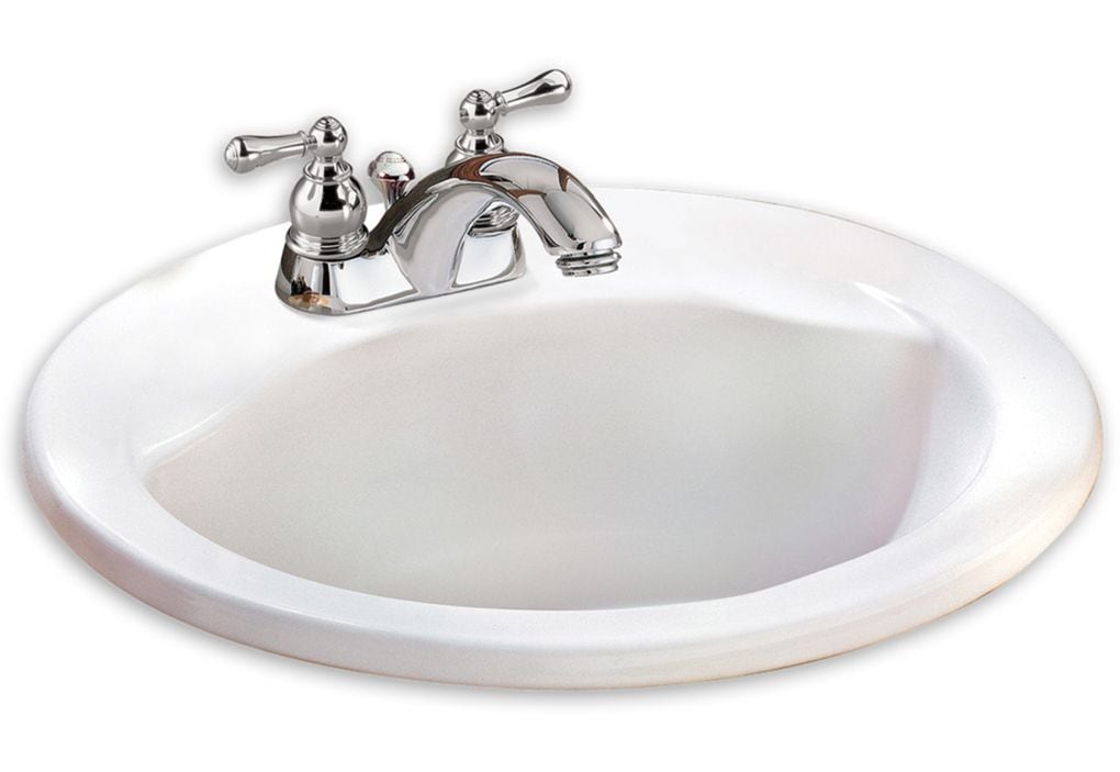 American Standard Cadet Round 4-in Center Drop-In Bathroom Sink/Basin with Overflow, White, 19-in