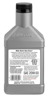 Amsoil Synthetic Motorcycle Oil 20W50, 946-mL