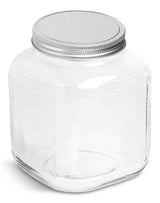 Anchor Hocking Cracker Jar, with Silver Lid, 1-Gal, Clear & Durable Glass