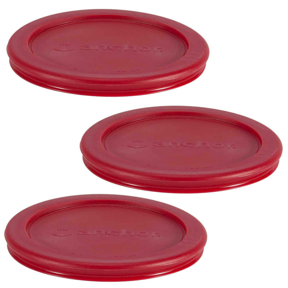 Anchor Hocking Plastic Lid Set, Red, 3-pc x 2-Cup