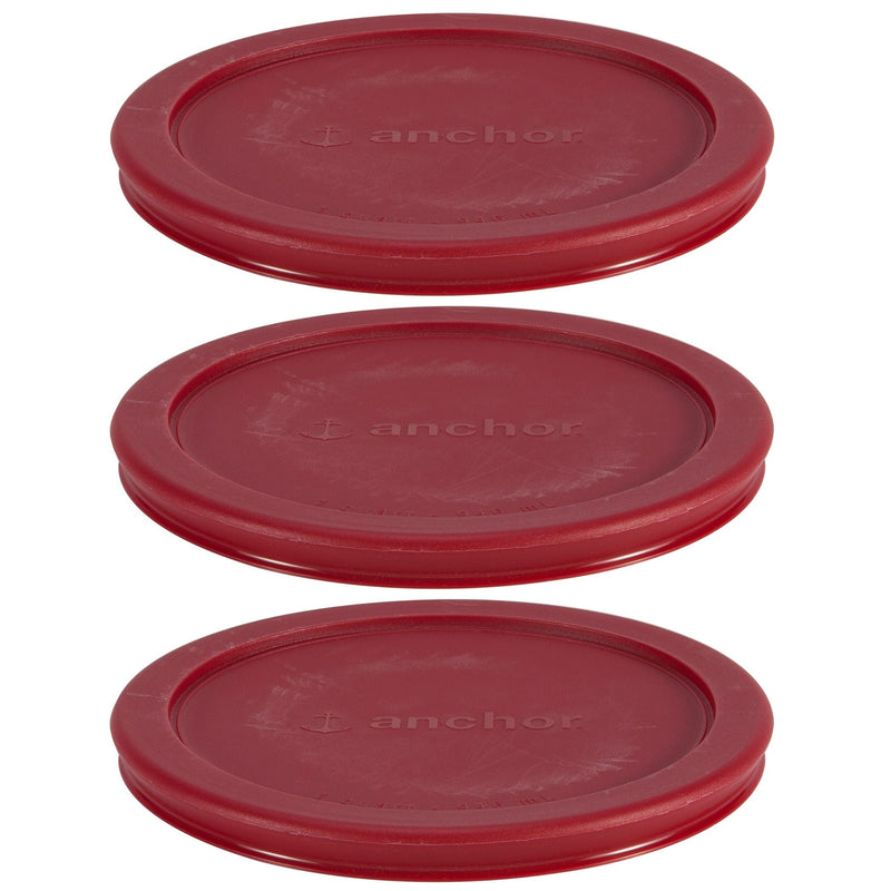 Anchor Hocking Plastic Lid Set, Red, 3-pc x 4-Cup