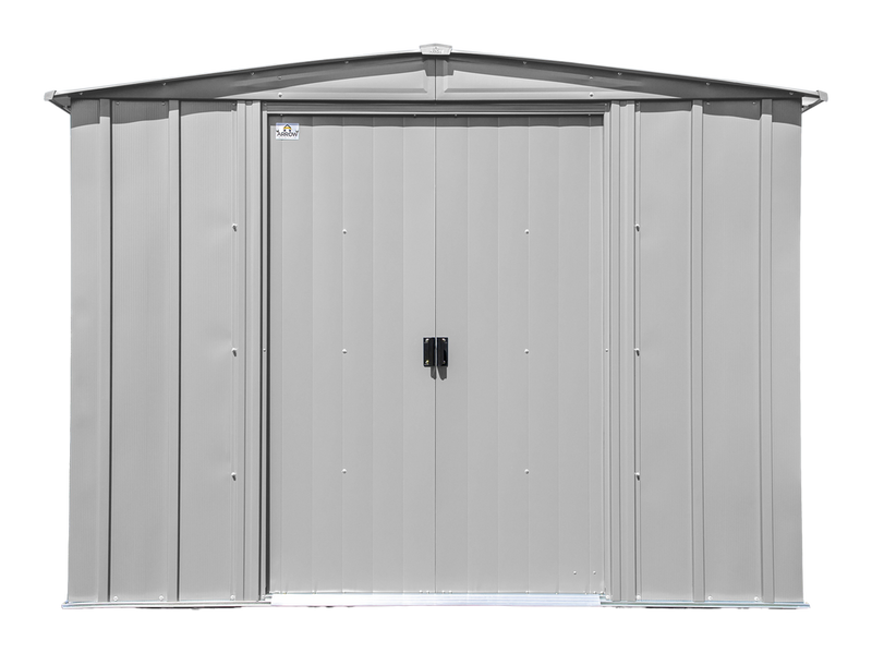 Arrow Classic 8x6-ft Flute Grey Galvanized Steel Storage Shed with Pitched Roof