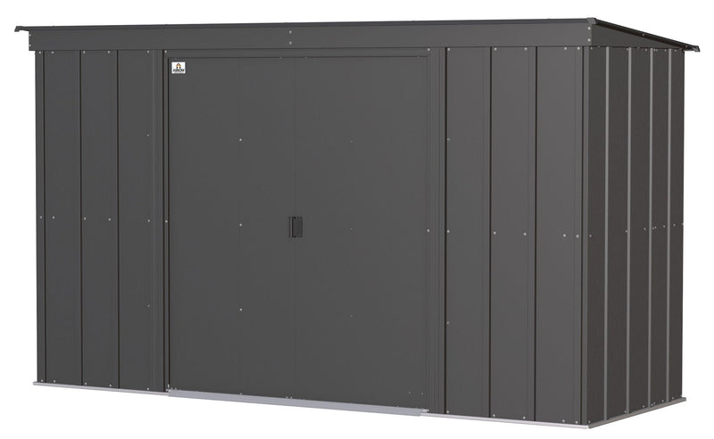Arrow Classic Galvanized Steel Storage Shed, Charcoal, 10-ft x 4-ft