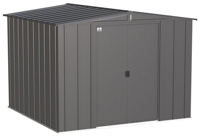 Arrow Classic Galvanized Steel Storage Shed, Charcoal, 8-ft x 8-ft