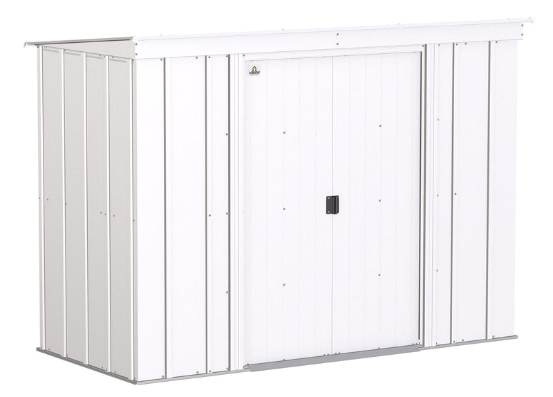 Arrow Classic Galvanized Steel Storage Shed, Flute Grey, 8-ft x 4-ft
