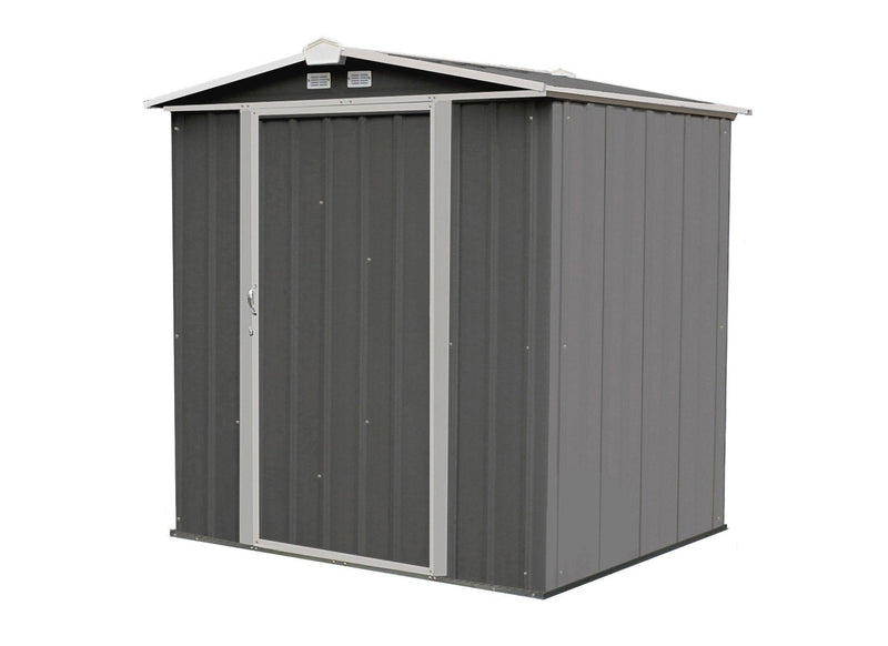Arrow EZEE Galvanized Steel Storage Shed with Low Gable Roof, Charcoal/Cream, 6-ft x 5-ft