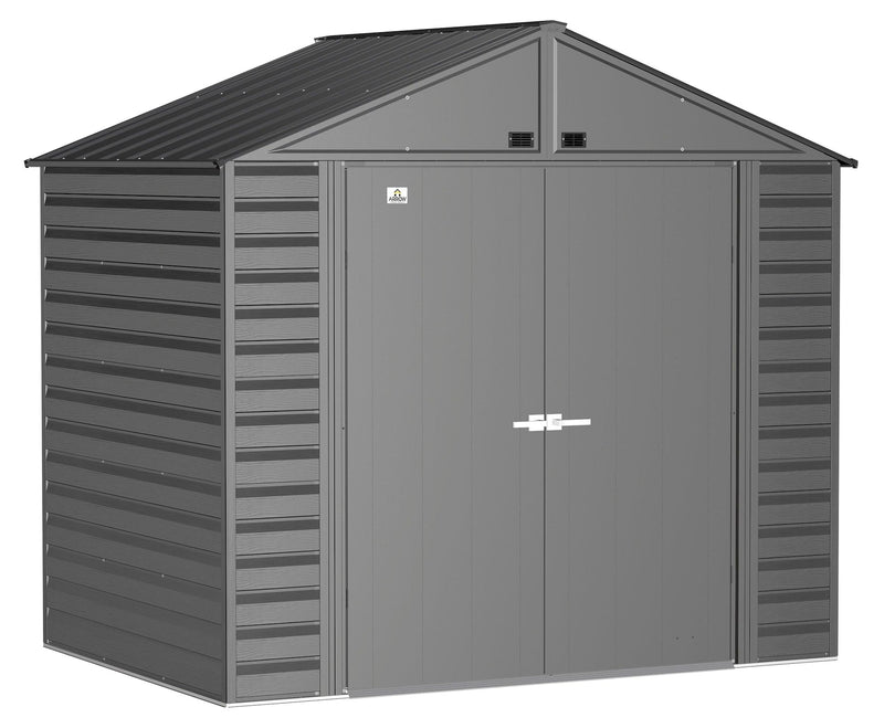 Arrow Select Galvanized Steel Storage Shed, Charcoal, 8-ft x 6-ft