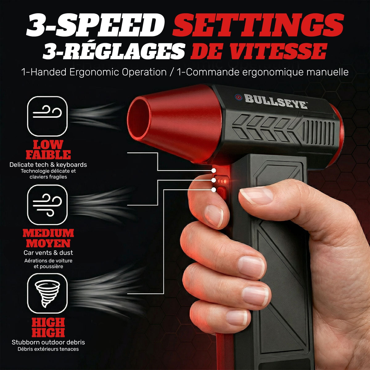As Seen On TV Bullseye Air Blaster 7.4V Rechargeable Handheld Blower