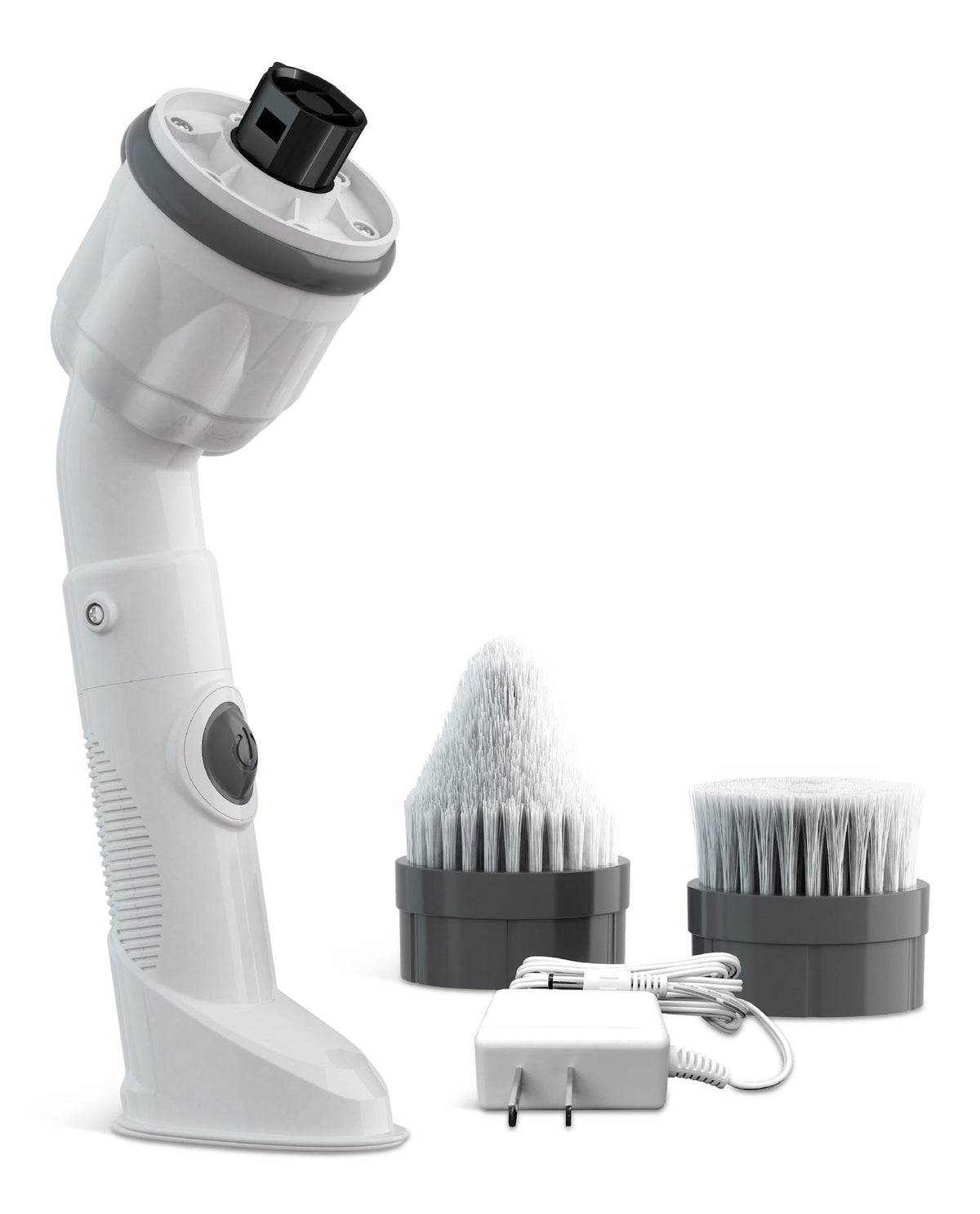 As Seen on TV Scrubtastic Max Powerful Handheld Scrubber with 2 Brush Heads, Compact, White