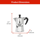 Bialetti Moka Pot with Ergonomic Anti-Scale Handle, 3-Cup