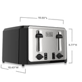 Black & Decker Extra Wide Slots Toaster with 7 Settings, 4-Slices