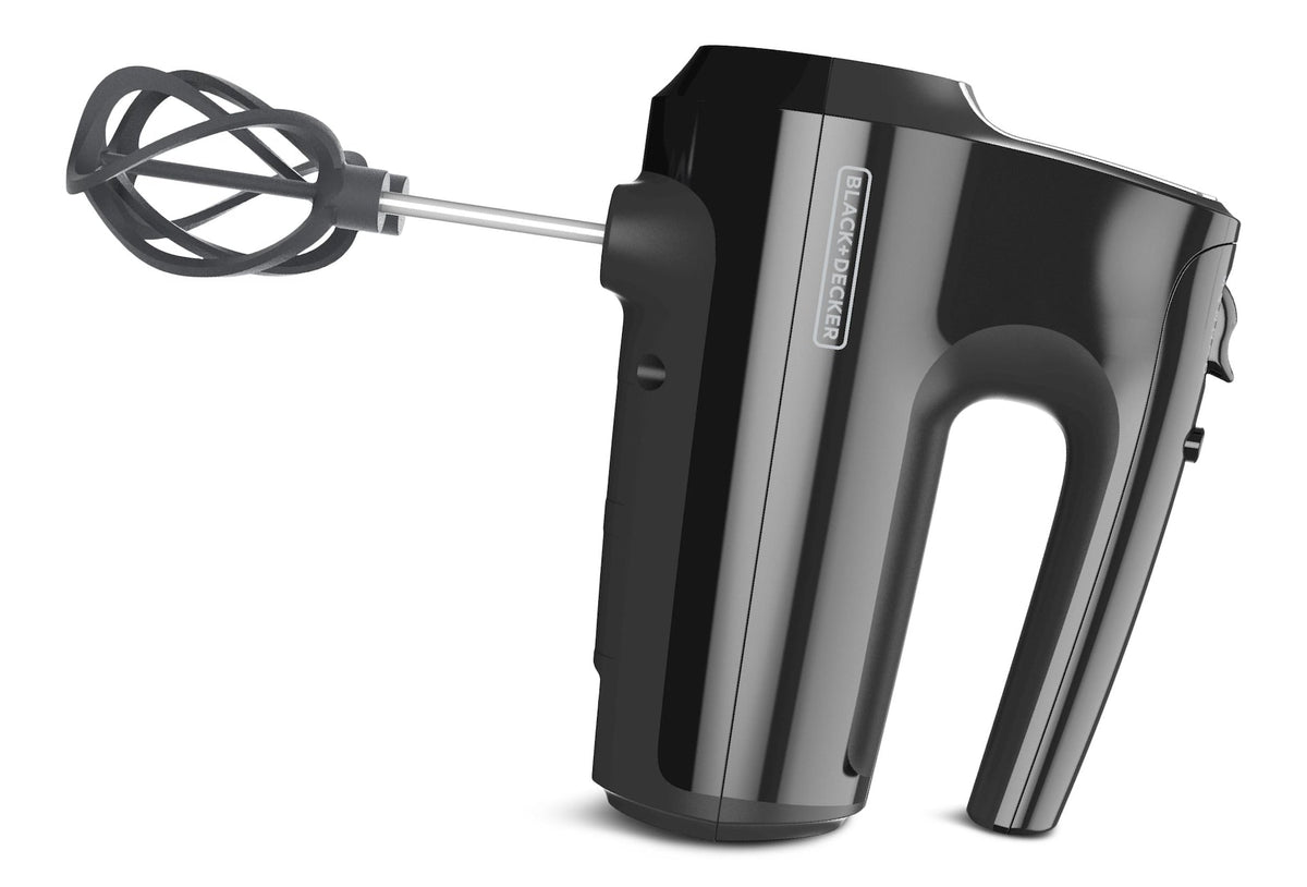 Black & Decker Helix Hand Mixer, Premium Performance 5 Speed Hand Mixer, Includes 5 Attachments and Case, Black