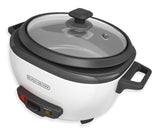 Black & Decker Non-Stick Rice Cooker & Steamer White, 6 Cups