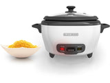 Black & Decker Non-Stick Rice Cooker & Steamer White, 6 Cups