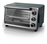 Black & Decker Toaster Oven with 4 Functions, Stainless Steel, 6-Slices