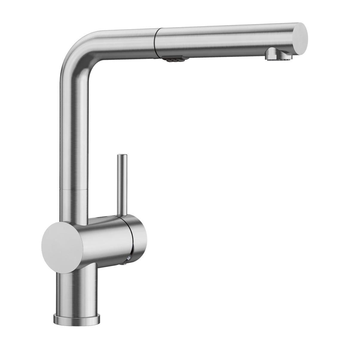 Blanco Linus Low Arc Pull-Out Dual-Spray Kitchen Faucet, PVD Steel
