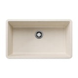 Blanco Precis SILGRANIT 32-in Super Single Undermount Kitchen Sink, Soft White