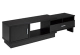 Brassex Darel 48-in Expandable Dark Cherry TV Stand with Storage Shelf and Cabinet