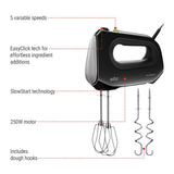 Braun MultiMix 2 5-Speed Hand Mixer, Includes MultiWhisk Beater, 250W, Black