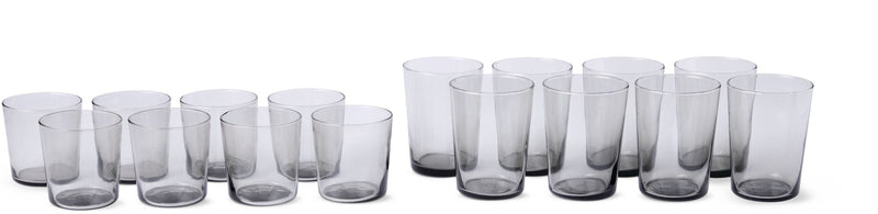 CANVAS Smoked Glassware Tumbler Set, 13 oz & 19 oz, 16-pc