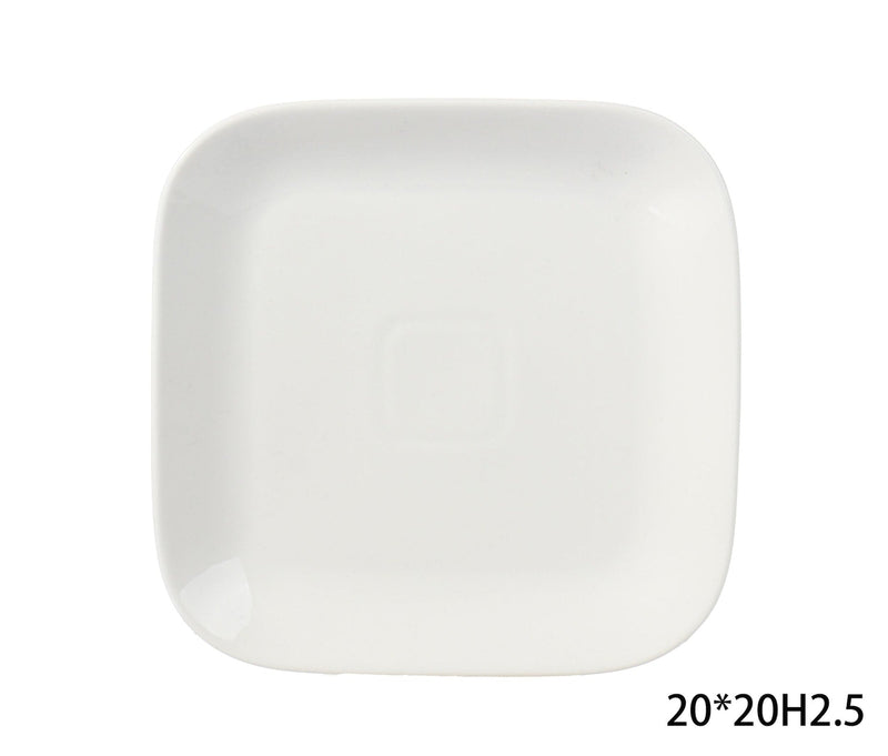 CANVAS Square Stoneware Side Plate, 8-in, White