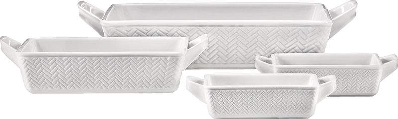 CANVAS Stoneware Bakeware Set, White, Assorted Sizes, 4-pc