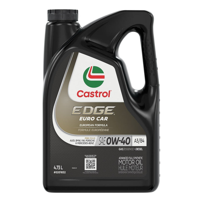 Castrol EDGE Euro 0W40 A3/B4 Advanced Synthetic Engine/Motor Oil, 5-L
