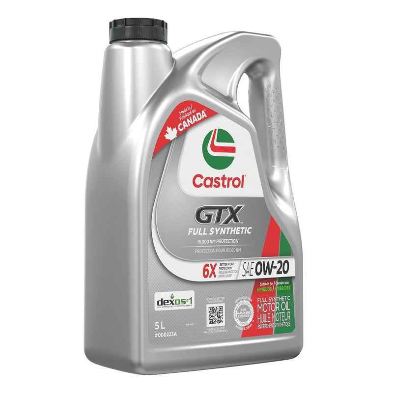 Castrol GTX Full Synthetic 0W20 Engine/Motor Oil, 5-L Jug