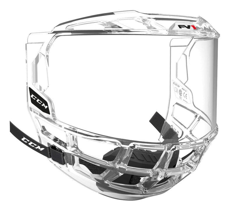 CCM FV1 Full Hockey Helmet Mask/Shield/Bubble, Junior, Clear