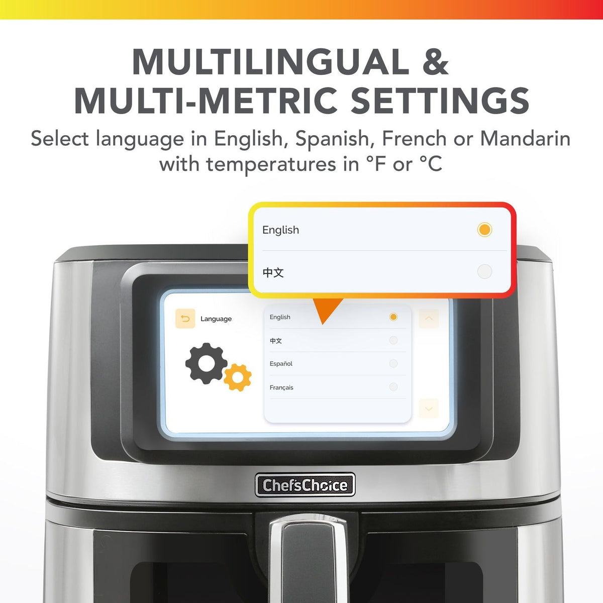 Chef'sChoice Air Fryer with TFT Touchscreen Display, 7-qt