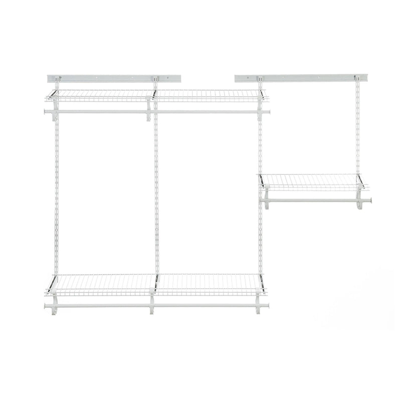 ClosetMaid Wire Shelf Track Closet Organizer Kit, White, 4 x 6-ft