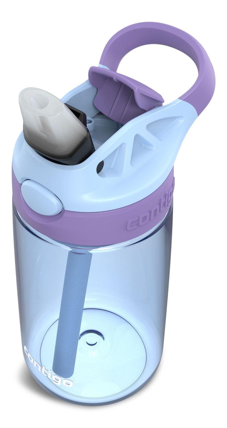 Contigo Aubrey Kids' Water Bottle, 14-oz, Periwinkle/Amethyst, with AUTOSPOUT Lid & Straw