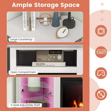 Costway Fireplace TV Stand with LED Lights, White