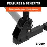 CURT 18030 2-Bike To 4-Bike Two Arm Hitch Mount Bike Rack, Fits 1-1/4, 2-in Receiver, Black