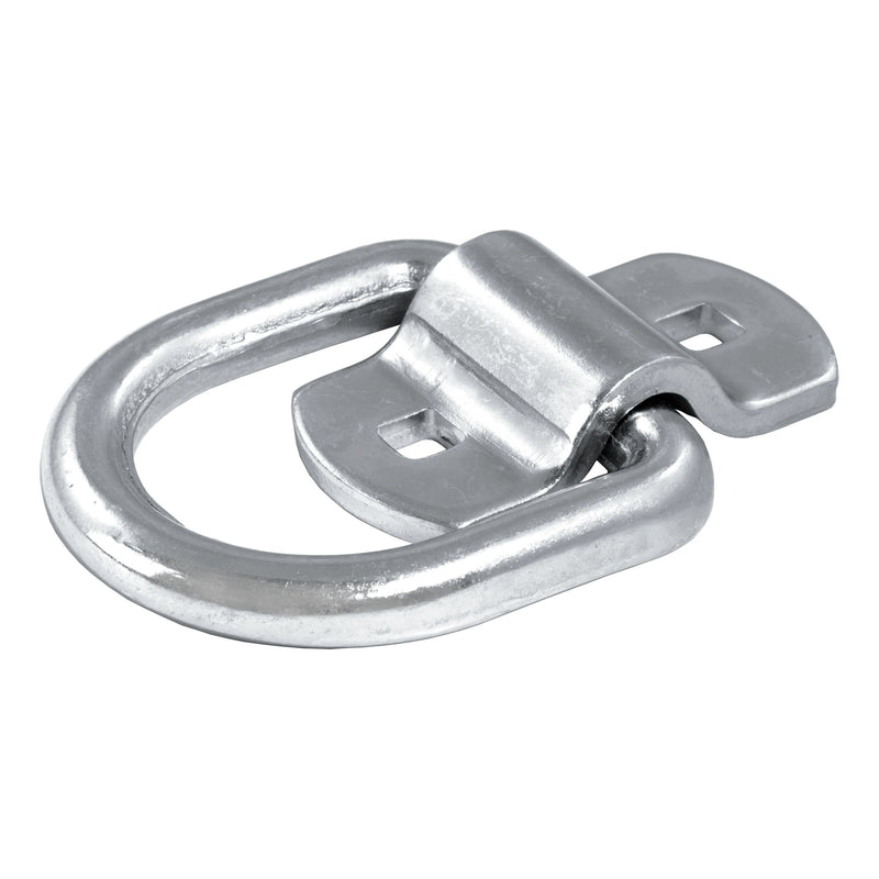 CURT 83742 3-in x 3-in Surface-Mounted Tie-Down D-Ring (3600-lb, Clear Zinc)