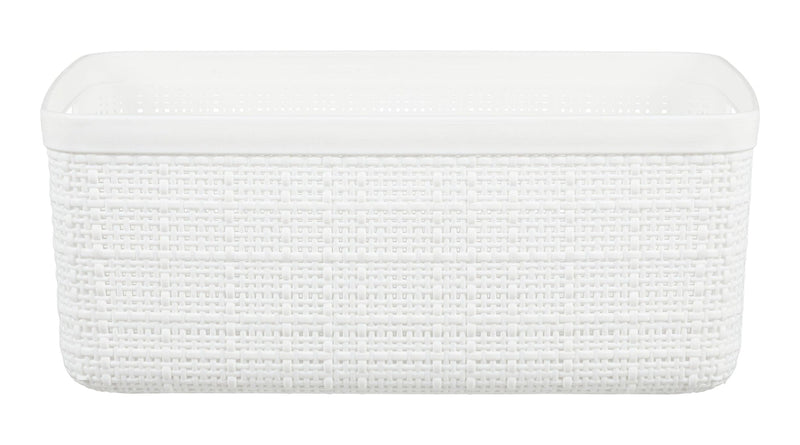 Curver Small Jute Weave Nesting Storage Basket, White