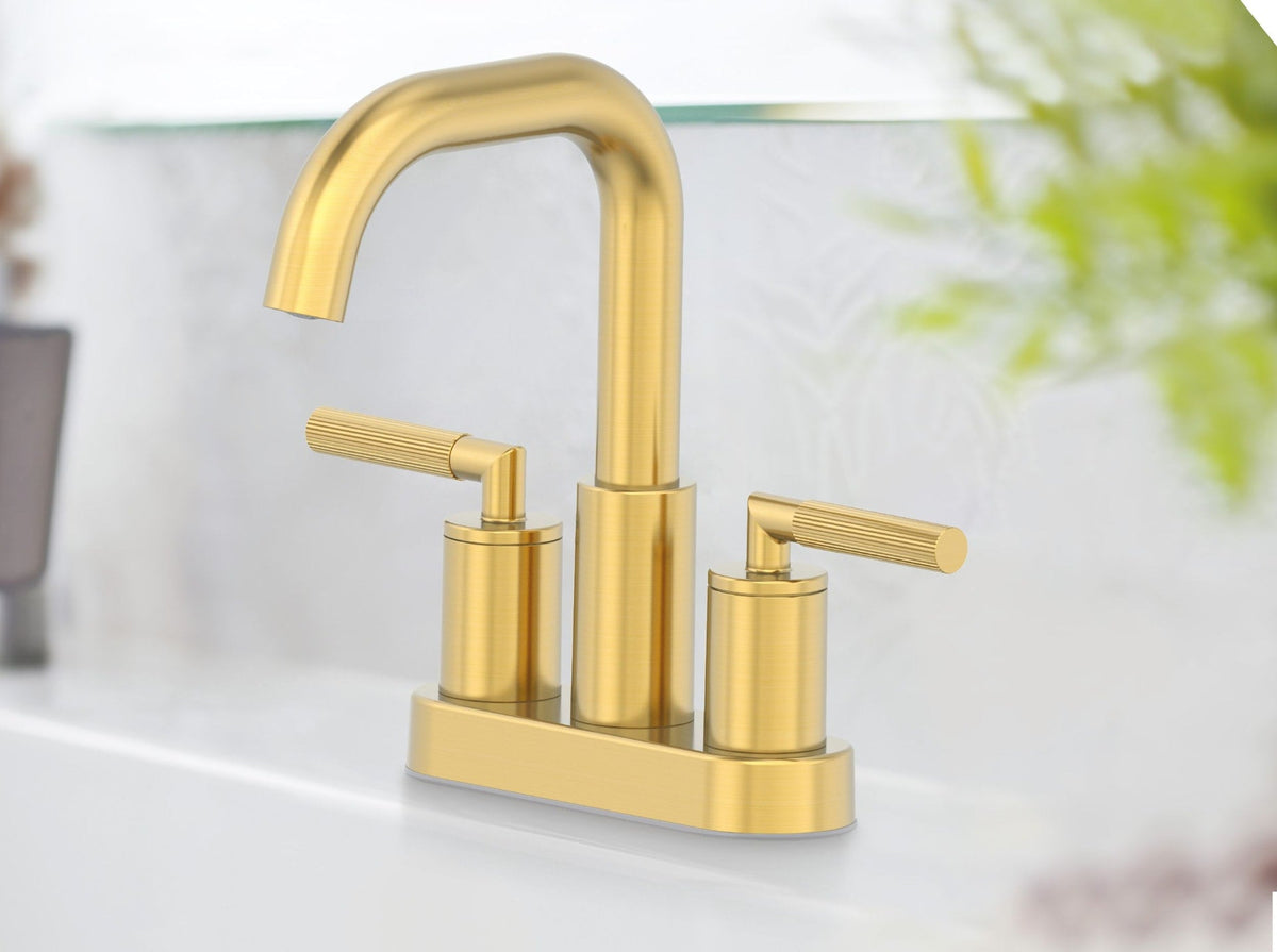 Danze Dorian 2-Handle 4-in Centreset Lavatory/Bathroom Sink Faucet, Brushed Gold