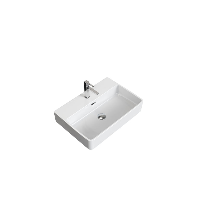 Danze Scratch-Resistant Rectangle Vessel Sink, White, 23.6-in x 16.5-in