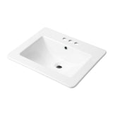 Danze Square Drop-In Basin with Overflow, White, 21 x 18.5-in