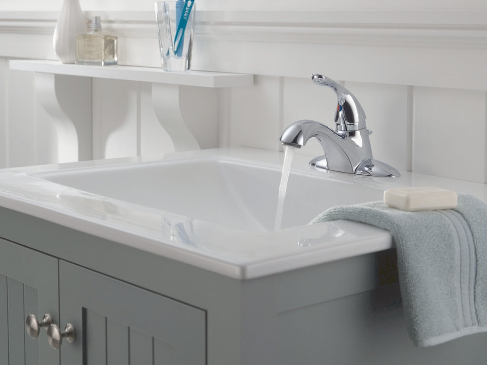 Delta 1-Handle Centerset Lavatory Faucet with Pop-up, Chrome
