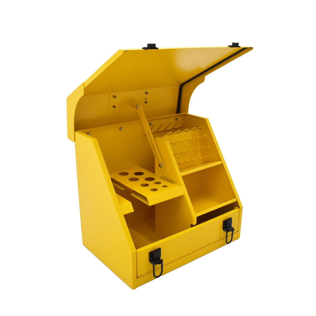 DEWALT Handheld Steel Shop Tool Box with Lid & Handle, Yellow, 15-in
