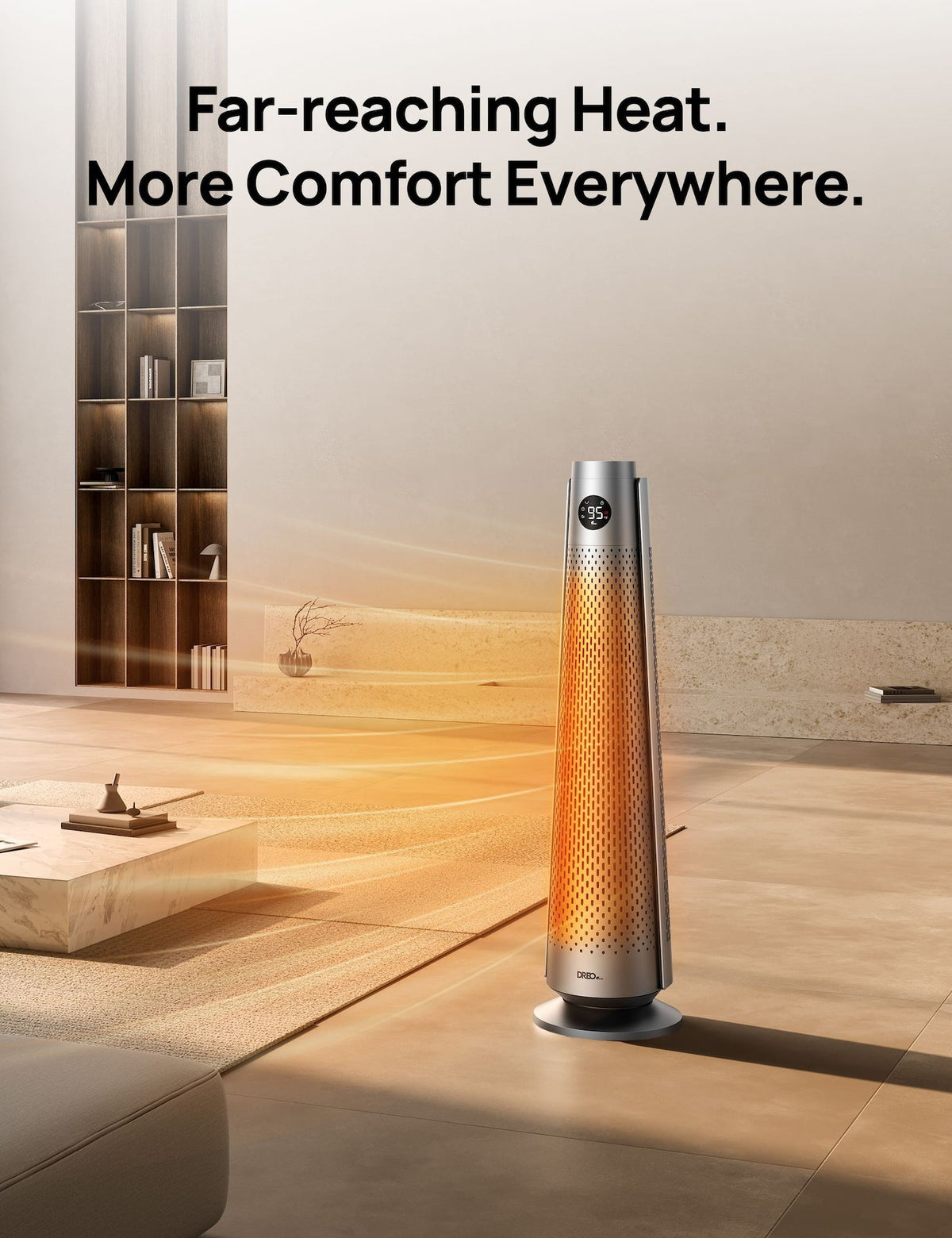 Dreo Home Large Room Space Heater with Adjustable Thermostat, 30-in